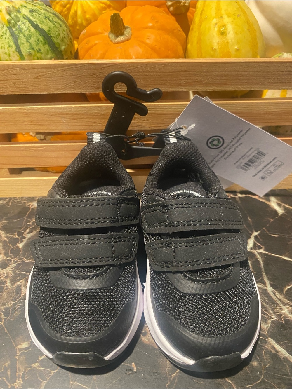 Athletic Works Black Kids Velcro Sneakers